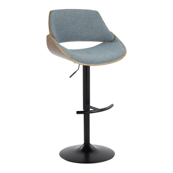 Fabrizzi Blue Mid Century Modern Adjustable Barstools Set of 2 5