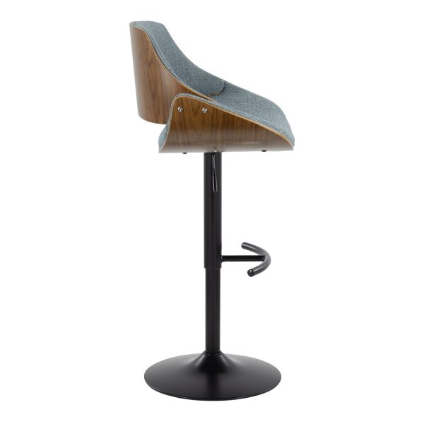 Fabrizzi Blue Mid Century Modern Adjustable Barstools Set of 2 6