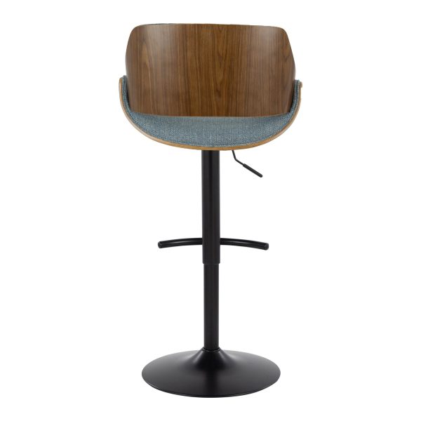Fabrizzi Blue Mid Century Modern Adjustable Barstools Set of 2 8