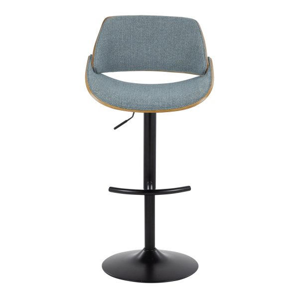 Fabrizzi Blue Mid Century Modern Adjustable Barstools Set of 2 9