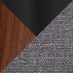 Fabrizzi Contemporary Black Metal Walnut Wood Grey Office Chair