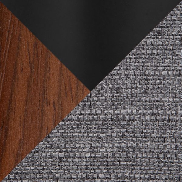 Fabrizzi Contemporary Black Metal Walnut Wood Grey Office Chair 6