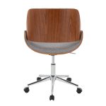 Fabrizzi Contemporary Chrome, Walnut, and Grey Fabric Office Chair 12 Fabrizzi Contemporary Chrome, Walnut, and Grey Fabric Office Chair