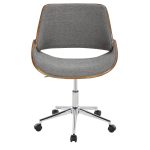 Fabrizzi Contemporary Chrome, Walnut, and Grey Fabric Office Chair 13 Fabrizzi Contemporary Chrome, Walnut, and Grey Fabric Office Chair