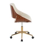Fabrizzi Contemporary Cream Fabric and Gold Metal Office Chair 10 Fabrizzi Contemporary Cream Fabric and Gold Metal Office Chair