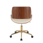 Fabrizzi Contemporary Cream Fabric and Gold Metal Office Chair 12 Fabrizzi Contemporary Cream Fabric and Gold Metal Office Chair