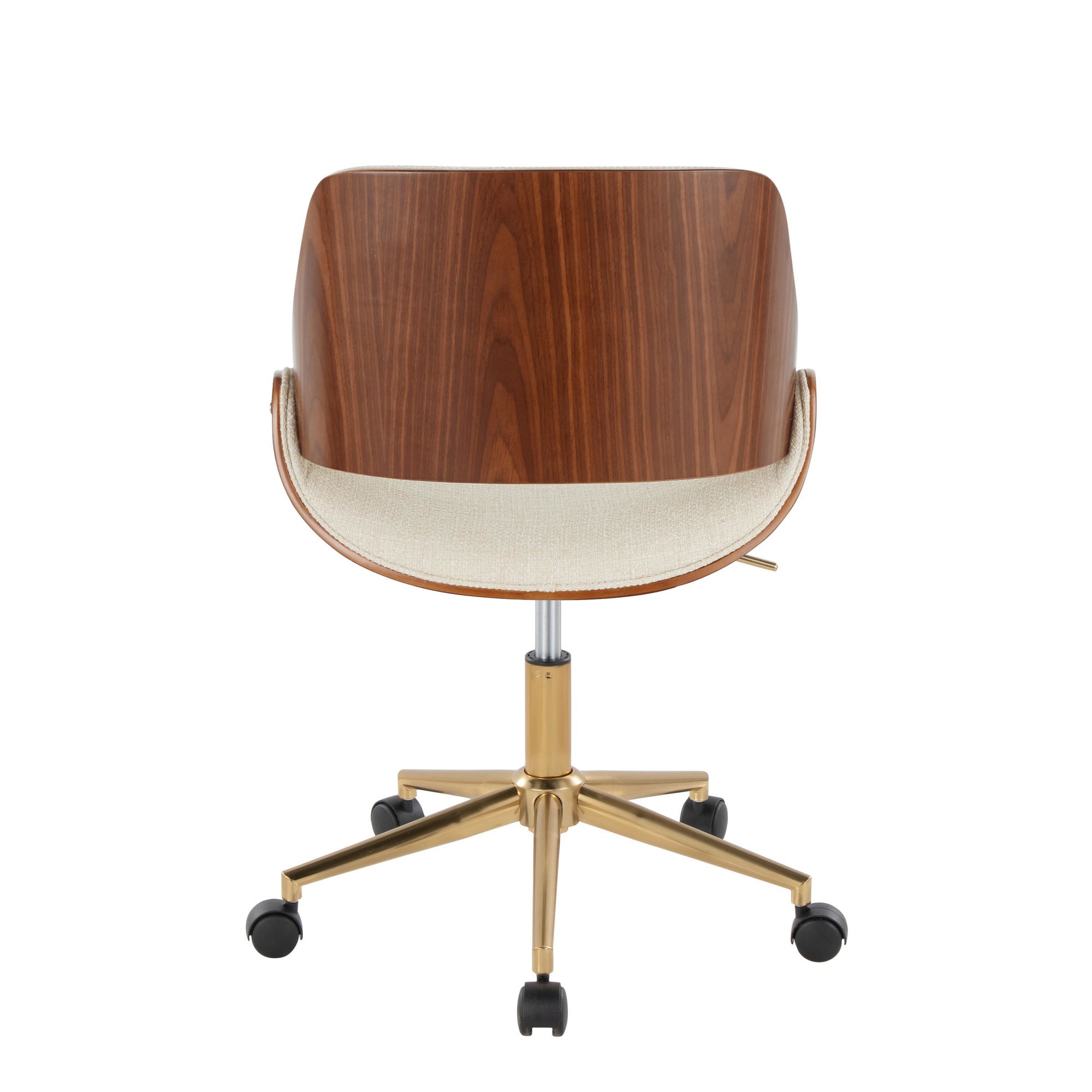 Fabrizzi Contemporary Cream Fabric and Gold Metal Office Chair 5 Fabrizzi Contemporary Cream Fabric and Gold Metal Office Chair - Image 5