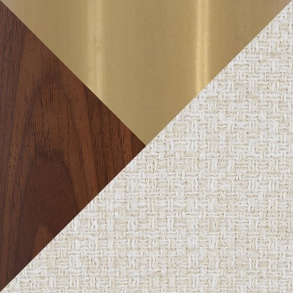 Fabrizzi Contemporary Cream Fabric and Gold Metal Office Chair 6