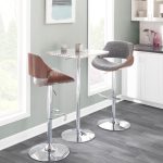 Fabrizzi Grey Mid-Century Modern Adjustable Swivel Barstool (Set of 3)