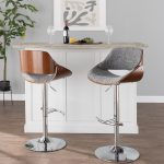 Fabrizzi Grey Mid-Century Modern Adjustable Swivel Barstool (Set of 3)