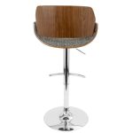 Fabrizzi Grey Mid-Century Modern Adjustable Swivel Barstool (Set of 3)