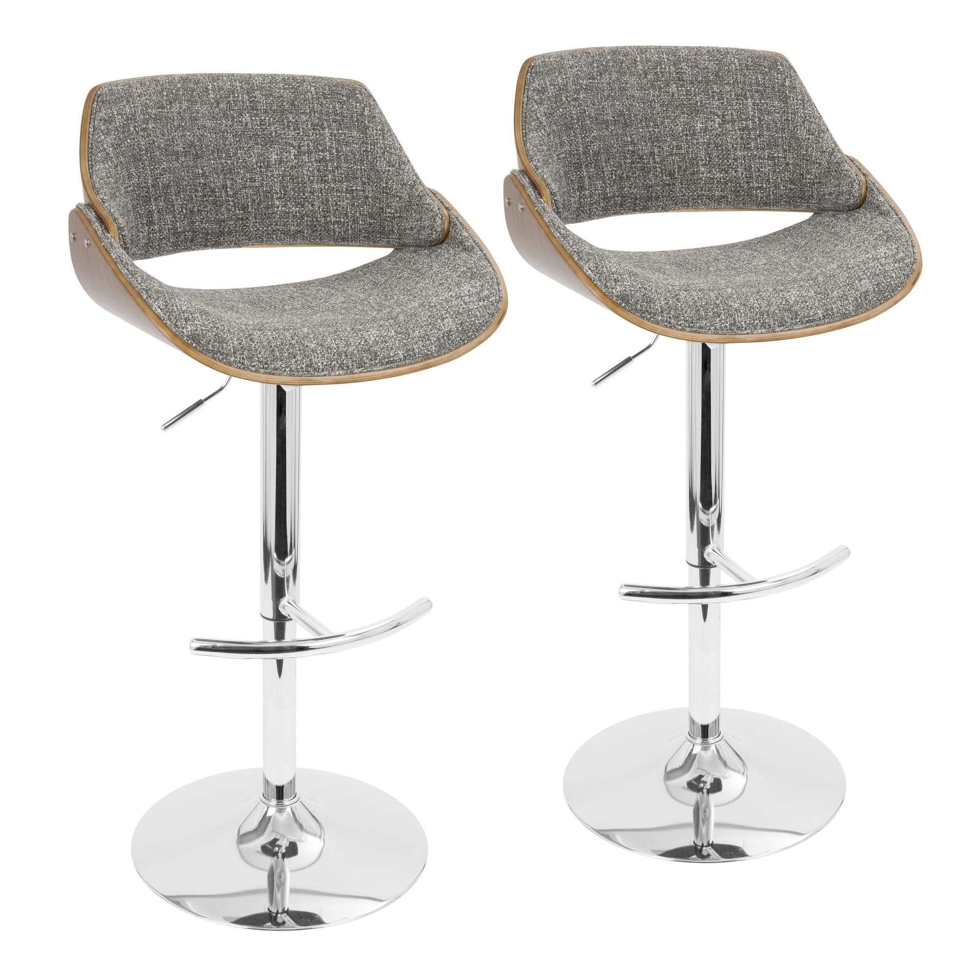 Fabrizzi Grey Noise Mid-Century Modern Adjustable Barstool (Set of 2) 5 Fabrizzi Grey Noise Mid-Century Modern Adjustable Barstool (Set of 2) - Image 5