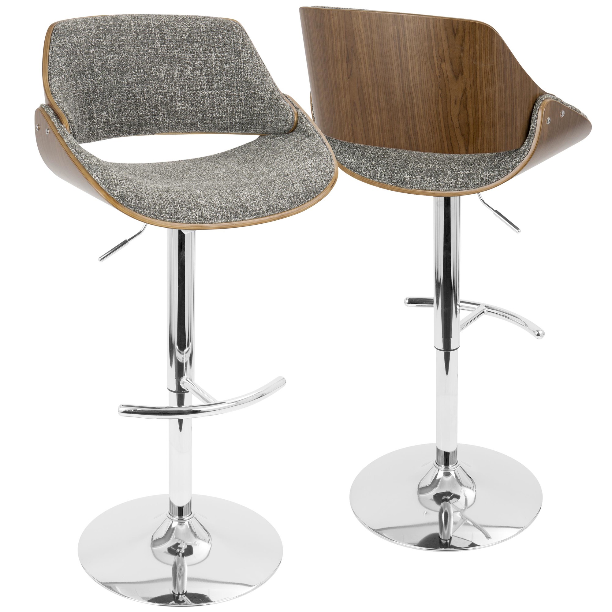 Fabrizzi Grey Noise Mid-Century Modern Adjustable Barstool (Set of 2) 6 Fabrizzi Grey Noise Mid-Century Modern Adjustable Barstool (Set of 2) - Image 6