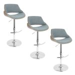 Fabrizzi Mid-Century Modern Adjustable Swivel Barstools Blue (Set of 3) (Set of 3) 19 Fabrizzi Mid-Century Modern Adjustable Swivel Barstools Blue (Set of 3) (Set of 3)