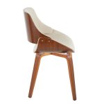 Fabrizzi Mid-Century Modern Cream Fabric Walnut Accent Chair 9 Fabrizzi Mid-Century Modern Cream Fabric Walnut Accent Chair