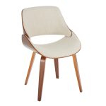 Fabrizzi Mid-Century Modern Cream Fabric Walnut Accent Chair 8 Fabrizzi Mid-Century Modern Cream Fabric Walnut Accent Chair