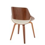 Fabrizzi Mid-Century Modern Cream Fabric Walnut Accent Chair 10 Fabrizzi Mid-Century Modern Cream Fabric Walnut Accent Chair