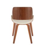 Fabrizzi Mid-Century Modern Cream Fabric Walnut Accent Chair 11 Fabrizzi Mid-Century Modern Cream Fabric Walnut Accent Chair
