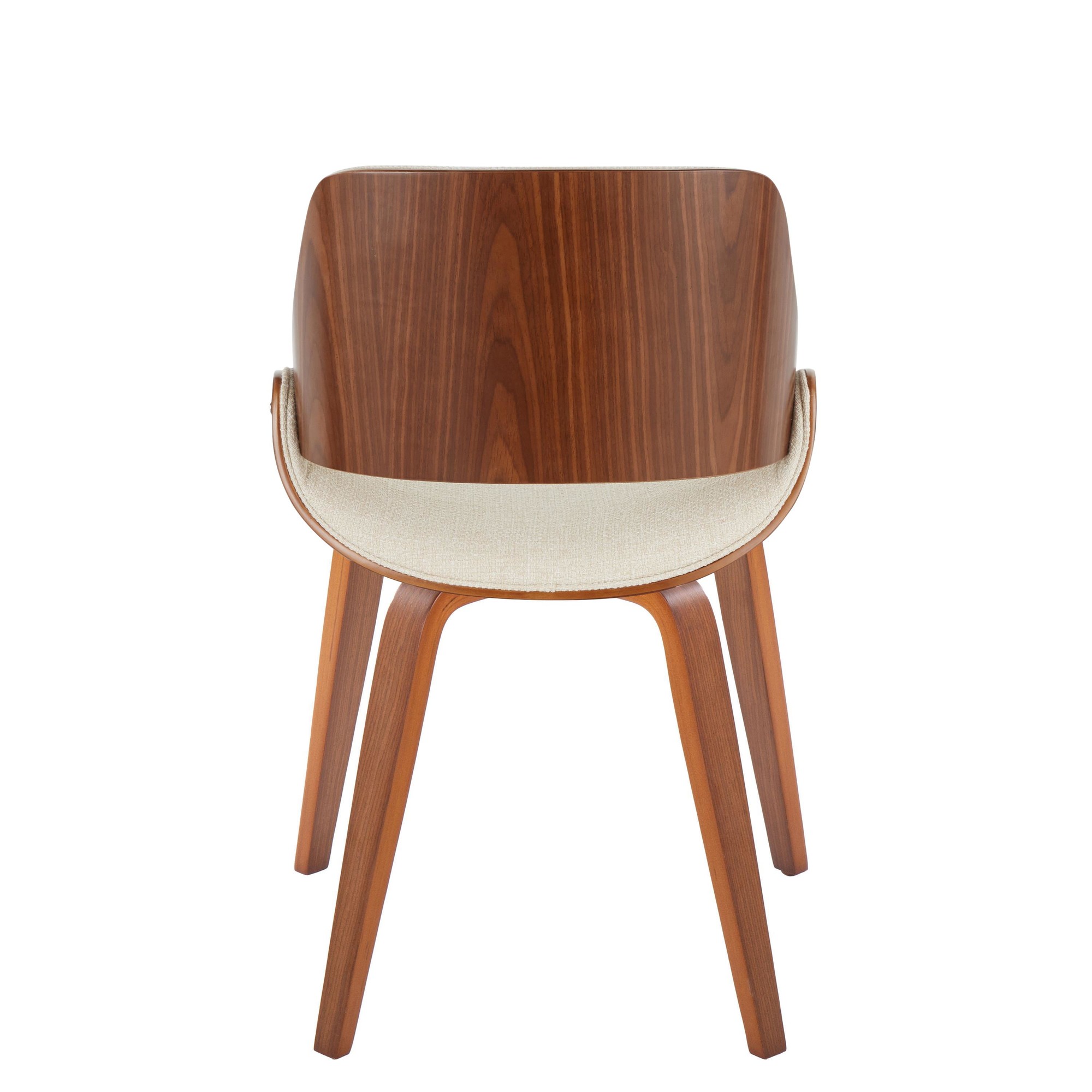 Fabrizzi Mid-Century Modern Cream Fabric Walnut Accent Chair 4 Fabrizzi Mid-Century Modern Cream Fabric Walnut Accent Chair - Image 4