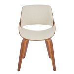 Fabrizzi Mid-Century Modern Cream Fabric Walnut Accent Chair 12 Fabrizzi Mid-Century Modern Cream Fabric Walnut Accent Chair