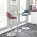 Fabrizzi Mid-Century Modern Swivel Adjustable Barstools Walnut Blue (Set of 2) (Set of 2) 14 Fabrizzi Mid-Century Modern Swivel Adjustable Barstools Walnut Blue (Set of 2) (Set of 2)