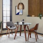 Fabrizzi Mid-Century Modern Walnut Wood Grey Fabric Chair (Set of 2) 12 Fabrizzi Mid-Century Modern Walnut Wood Grey Fabric Chair (Set of 2)