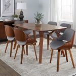 Fabrizzi Mid-Century Modern Walnut Wood Grey Fabric Chair (Set of 2) 14 Fabrizzi Mid-Century Modern Walnut Wood Grey Fabric Chair (Set of 2)