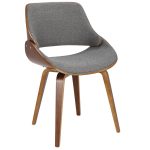 Fabrizzi Mid-Century Modern Walnut Wood Grey Fabric Chair (Set of 2) 16 Fabrizzi Mid-Century Modern Walnut Wood Grey Fabric Chair (Set of 2)