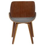 Fabrizzi Mid-Century Modern Walnut Wood Grey Fabric Chair (Set of 2) 19 Fabrizzi Mid-Century Modern Walnut Wood Grey Fabric Chair (Set of 2)