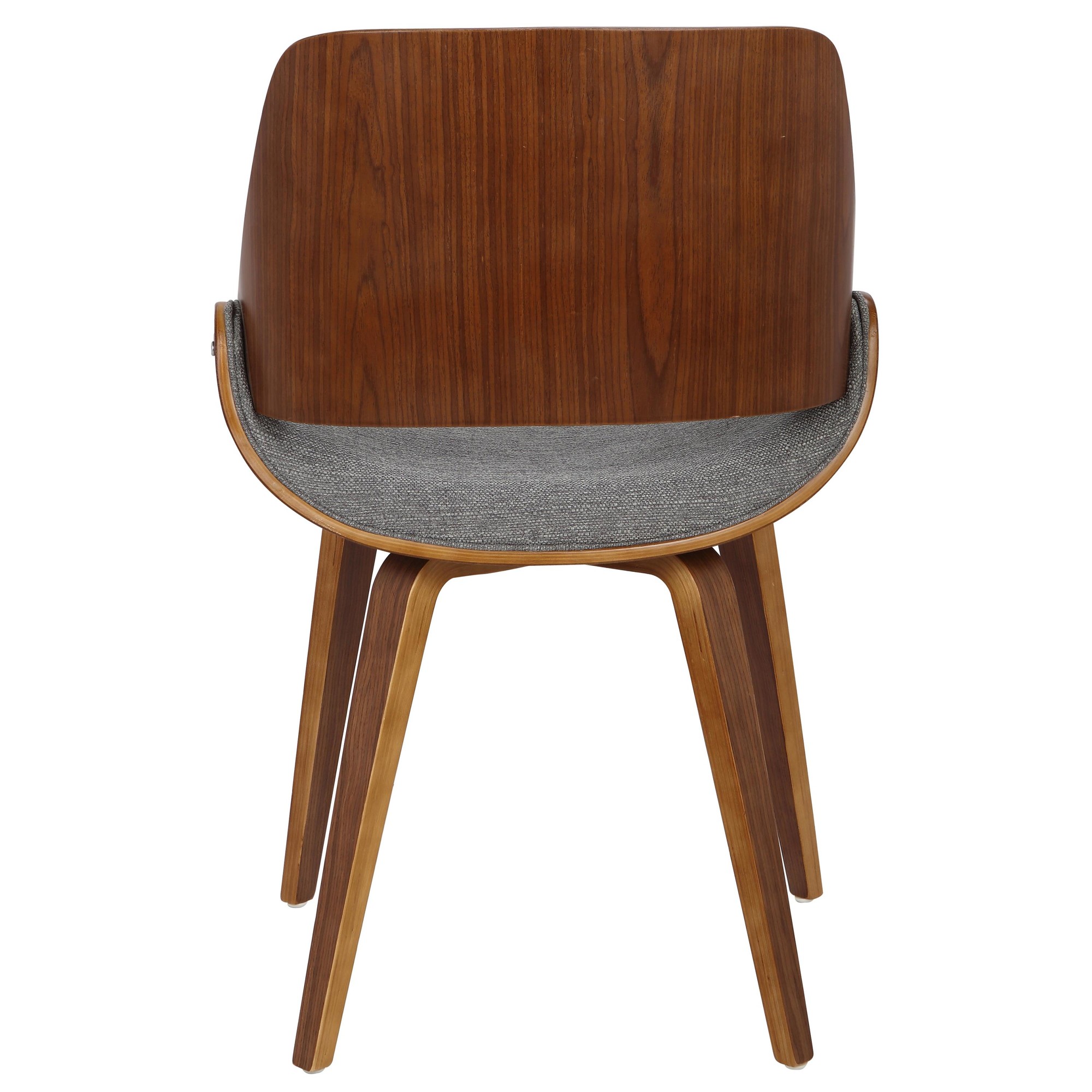 Fabrizzi Mid-Century Modern Walnut Wood Grey Fabric Chair (Set of 2) 8 Fabrizzi Mid-Century Modern Walnut Wood Grey Fabric Chair (Set of 2) - Image 8