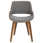 Fabrizzi Mid-Century Modern Walnut Wood Grey Fabric Chair (Set of 2) 20 Fabrizzi Mid-Century Modern Walnut Wood Grey Fabric Chair (Set of 2)