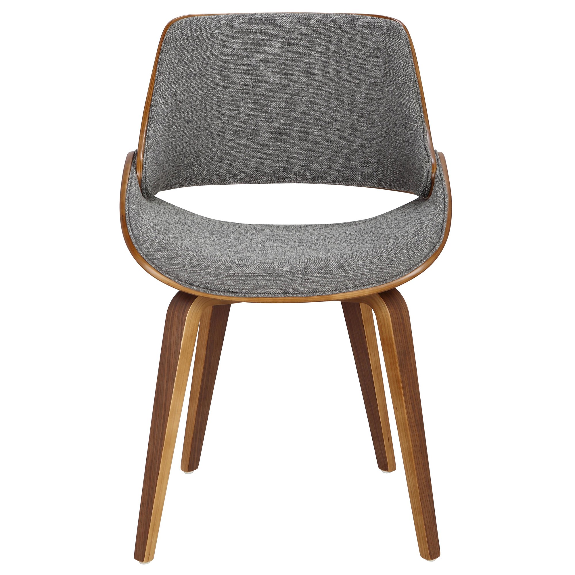 Fabrizzi Mid-Century Modern Walnut Wood Grey Fabric Chair (Set of 2) 9 Fabrizzi Mid-Century Modern Walnut Wood Grey Fabric Chair (Set of 2) - Image 9