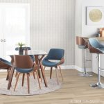 Fabrizzi Mid-Century Modern Walnut and Blue Adjustable Barstool 16 Fabrizzi Mid-Century Modern Walnut and Blue Adjustable Barstool