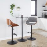 Fabrizzi Mid-Century Modern Walnut and Grey Adjustable Barstool (Set of 2) 16 Fabrizzi Mid-Century Modern Walnut and Grey Adjustable Barstool (Set of 2)