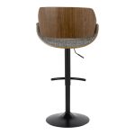 Fabrizzi Mid-Century Modern Walnut and Grey Adjustable Barstool (Set of 2) 22 Fabrizzi Mid-Century Modern Walnut and Grey Adjustable Barstool (Set of 2)