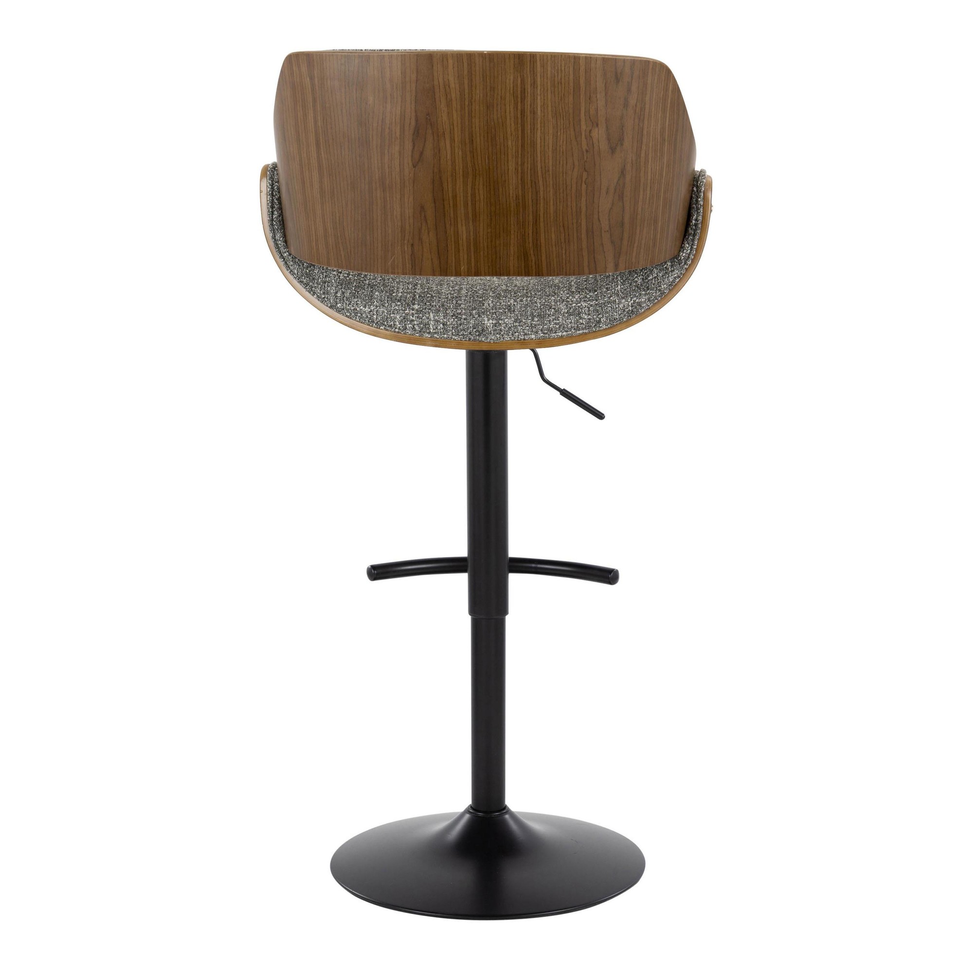 Fabrizzi Mid-Century Modern Walnut and Grey Adjustable Barstool (Set of 2) 9 Fabrizzi Mid-Century Modern Walnut and Grey Adjustable Barstool (Set of 2) - Image 9