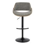 Fabrizzi Mid-Century Modern Walnut and Grey Adjustable Barstool (Set of 2) 23 Fabrizzi Mid-Century Modern Walnut and Grey Adjustable Barstool (Set of 2)
