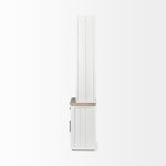 Fairview I White and Medium Brown Wood Three Shelf Shelving Unit
