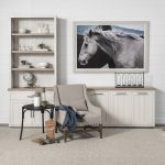Fairview III Solid Wood Brown Top & White Frame 4 Cabinet Door Sideboard