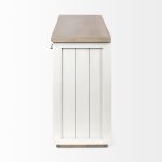 Fairview III Solid Wood Brown Top & White Frame 4 Cabinet Door Sideboard