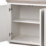 Fairview III Solid Wood Brown Top & White Frame 4 Cabinet Door Sideboard