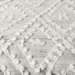 Farida 6.0L x 16.0W x 16.0H Light Gray Wool and Polyester Patterned Pouf
