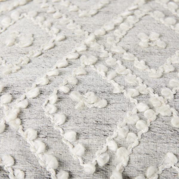 Farida 6.0L x 16.0W x 16.0H Light Gray Wool and Polyester Patterned Pouf 5