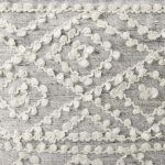 Farida 6.0L x 16.0W x 16.0H Light Gray Wool and Polyester Patterned Pouf