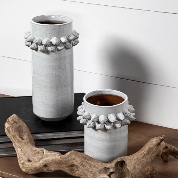 Farmhampton Large Gray Spoked Ceramic Vase 3