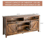 Farmhouse Sliding Barn Door TV Stand with Adjustable Shelves