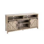 Farmhouse Sliding Barn Door TV Stand with Adjustable Shelves