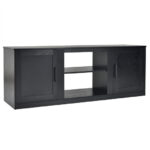 Farmhouse TV Stand with Adjustable Shelves and Faux Fireplace Slot