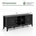 Farmhouse TV Stand with Glass Doors and Adjustable Shelves