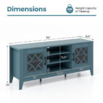 Farmhouse TV Stand with Glass Doors and Adjustable Shelves